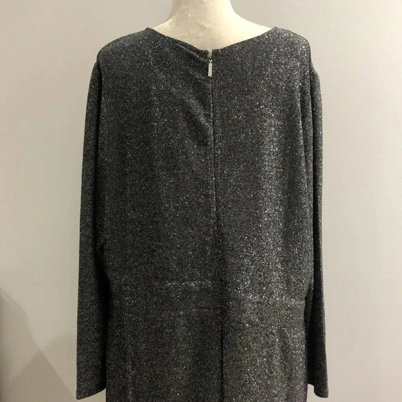 MICHAEL Michael Kors black silver long sleeve sparkle dress 3X New with tags - Picture 9 of 12